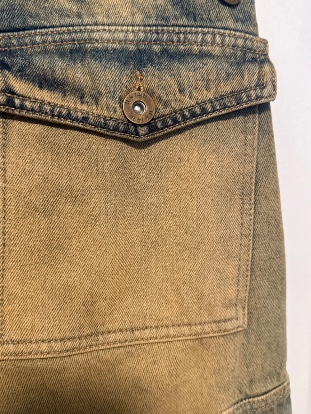 KDNK Men's ADV Baggy Cargo Jean Size 28 Tinted Blue